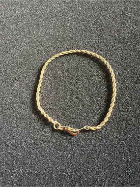 14K GS Gold Plated Twisted Rope Chain Bracelet